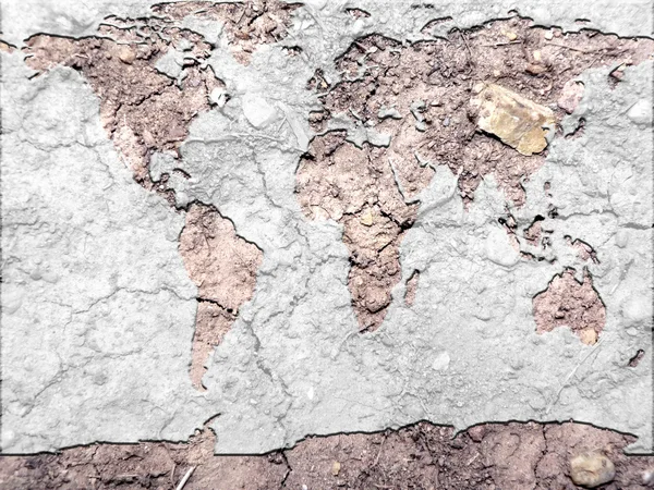 Global karta uttorkade jorden — Stockfoto