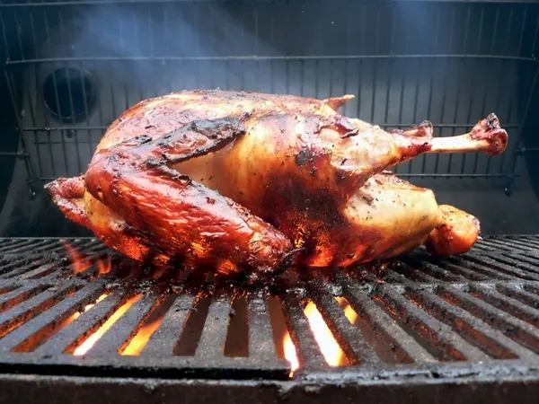 Grilled - marinated turkey on the grill 2 — Stock Photo, Image