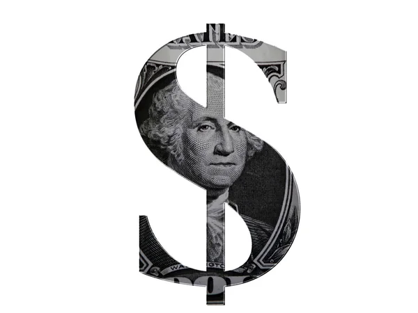Symbol dolaru zkosené — Stock fotografie