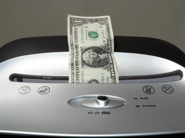 Dollar bill shredding — Stock Photo, Image