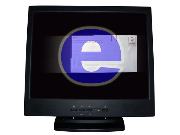 Монитор компьютера - электронная почта — стоковое фото