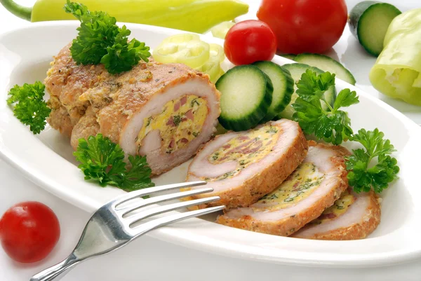 Stuffed turkey meat and vegetables — Stock Photo, Image