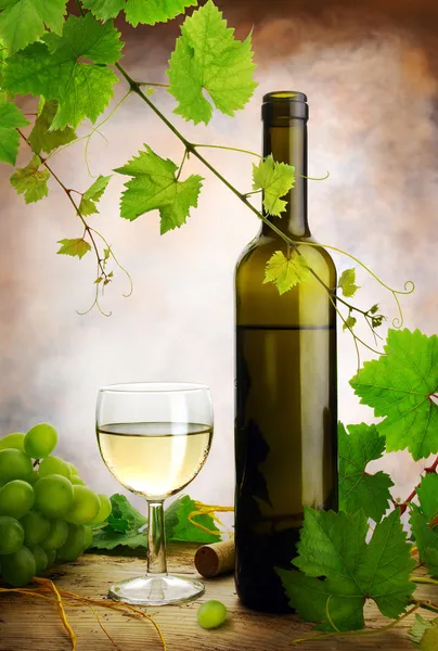 Beyaz şarap kompozisyon — Stok fotoğraf