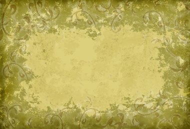 Grunge border in green-yellowish tones clipart