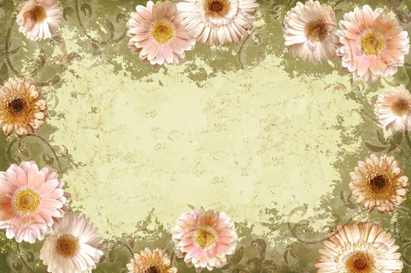 Grunge floral ram — Stockfoto