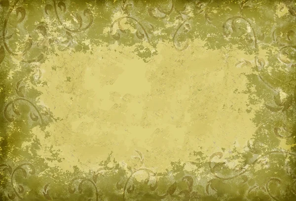 Grunge-Bordüre in grün-gelblichen Tönen — Stockfoto