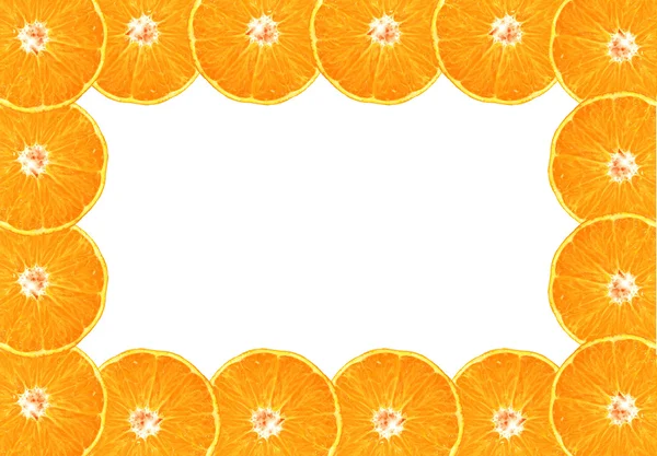 Πλαίσιο της πορτοκαλί φρούτα κομμένα — Φωτογραφία Αρχείου