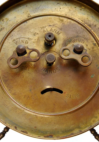 Back of vintage alarm clock — Stok fotoğraf