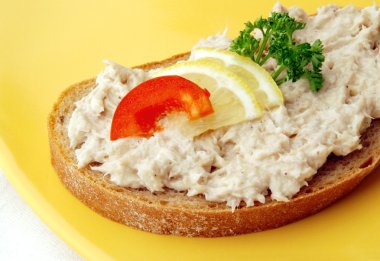 Tuna fish spread in detail clipart