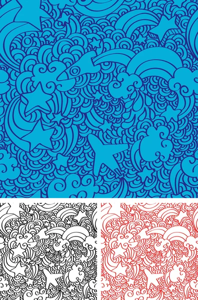 Espaço doodles padrão sem costura Vetores De Bancos De Imagens