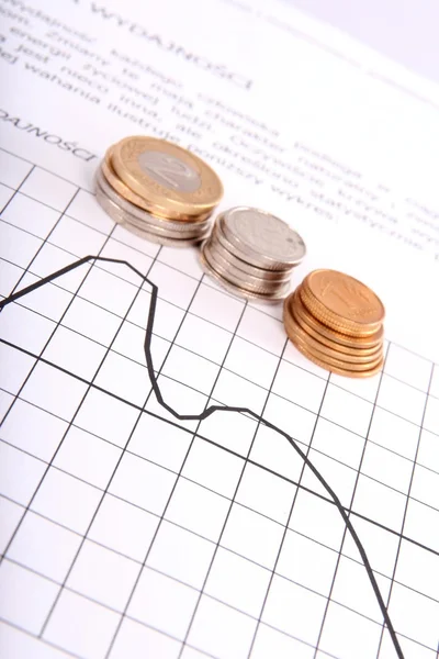 Money and chart — Stock Photo, Image