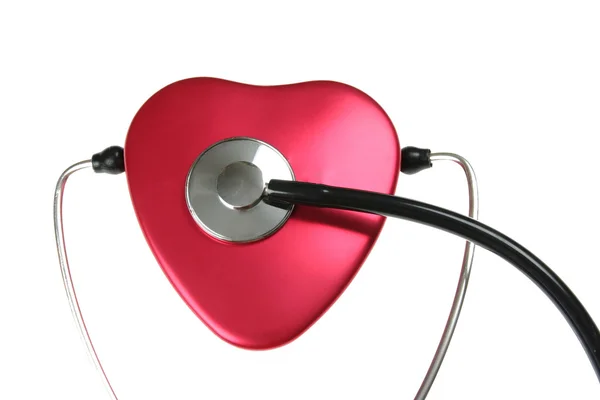 Hjärta och stetoskop — Stockfoto