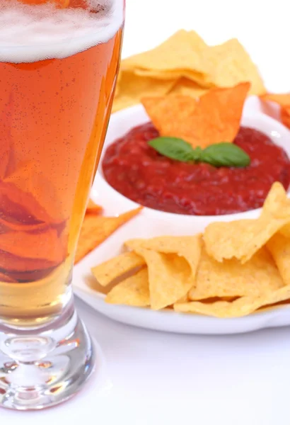 Mexicaans eten en bier — Stockfoto