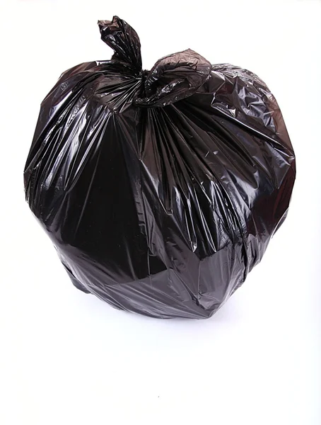 Black garbage bag — Stock Photo, Image
