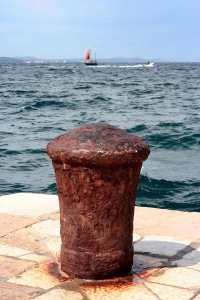 Stock image Old ship pier (bollard)