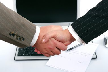 Businessmen's' handshake clipart