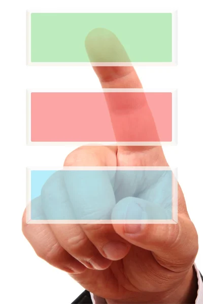 Hand pressing button — Stock Photo, Image