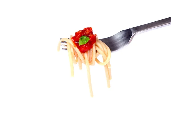 Кусочек спагетти болоньезе — стоковое фото