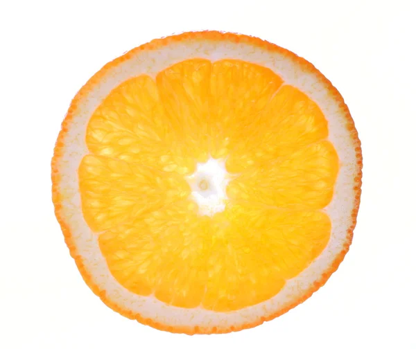 Backlit orange slice — Stock Photo, Image