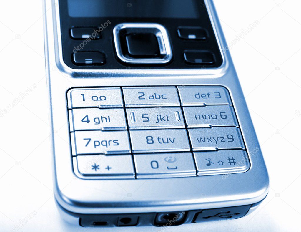 Modern silver mobile phone