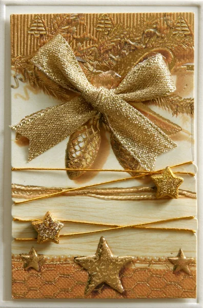 Golden Christmas background — Stock Photo, Image