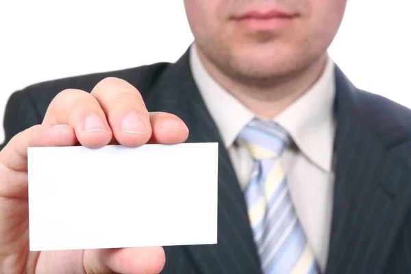 男性がビジネス カードを持っています。 — ストック写真