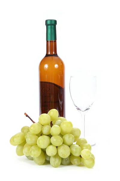Flasche Weißwein und Glas mit Griff — Stockfoto