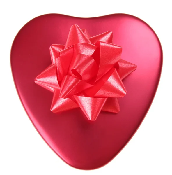 Červené srdce s miskou — Stock fotografie