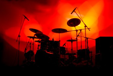 Drum Set on Stage clipart