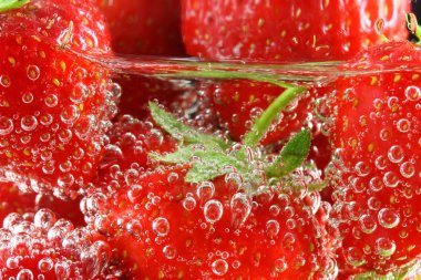 Fresh strawberries close up clipart