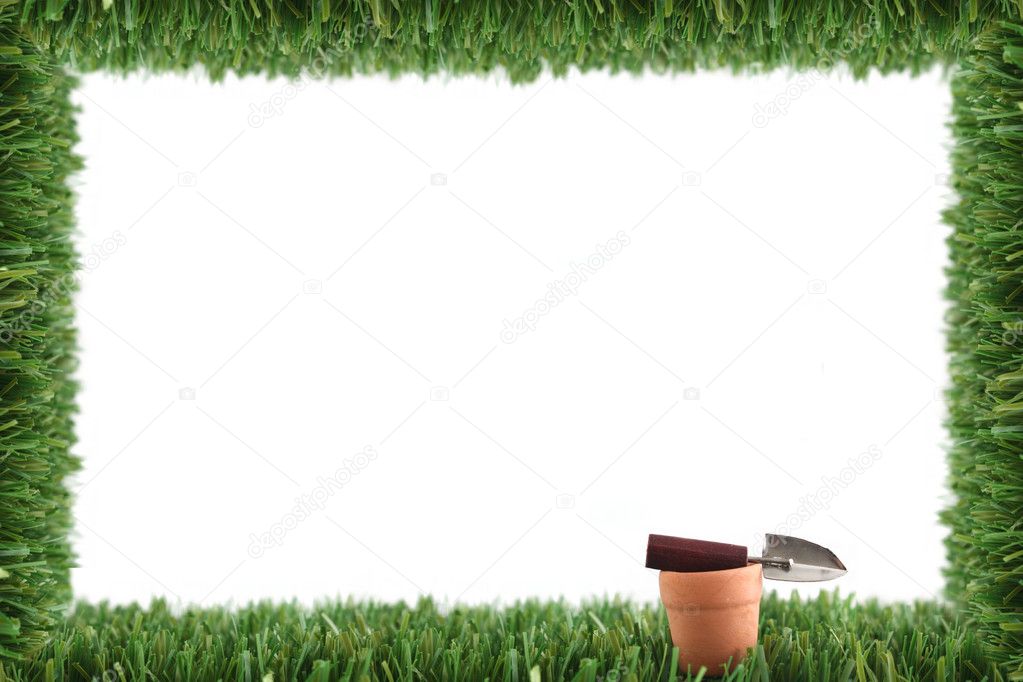 Garden grass frame and pot
