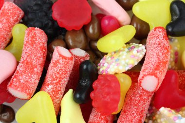 Sweets and candy mix close up clipart