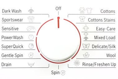 Washing machine controls with symbols clipart