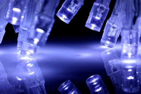 Closeup chladné modré led světla — Stock fotografie