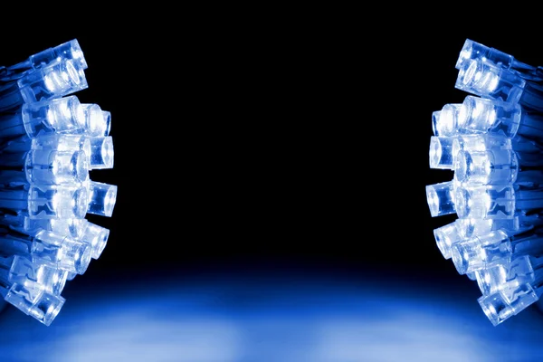 Cool blå led lyser båda sidor av i — Stockfoto