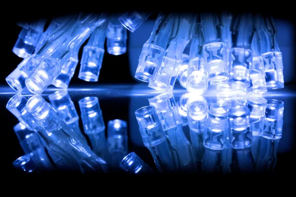 Kalte blaue LED-Lichter Nahaufnahme — Stockfoto