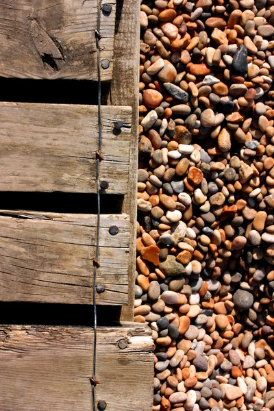 Decking and pebbles — Stock Photo, Image