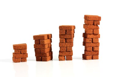 Stack of four bricks clipart