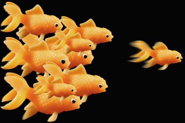 Goldfish ahead of the race clipart