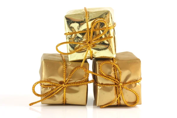 The gold box parcels — Stock Photo, Image