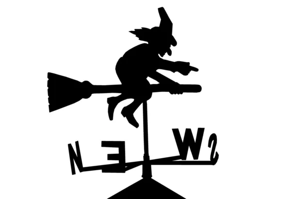 stock image Witch on broomstick weathervane