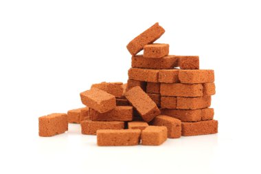 Big pile of bricks isolated