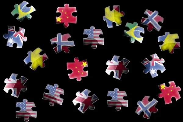 Flaggen-Puzzleteile — Stockfoto