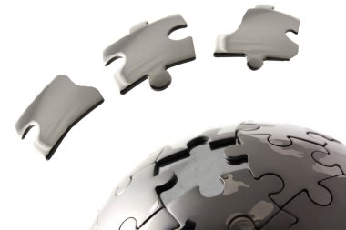 Unique fitting jigsaw piece clipart