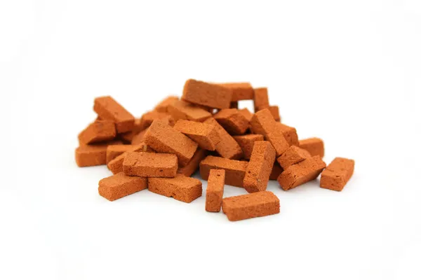 Pile of bricks isolated — Stock Photo, Image