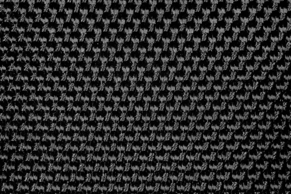 Macro van zwarte nylon geweven materiaal Stockfoto