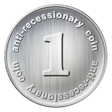 Anti-recessionary coin clipart