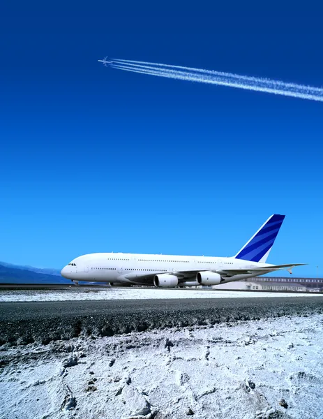 Lotnisko w okresie zimowym — Zdjęcie stockowe