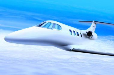 Private white jet