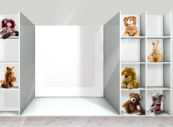 Shelves and toys — Stock Photo, Image